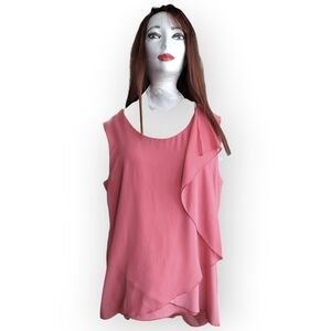Michael Taylor Elegant Pink Women's Sleeveless Blouse Size L